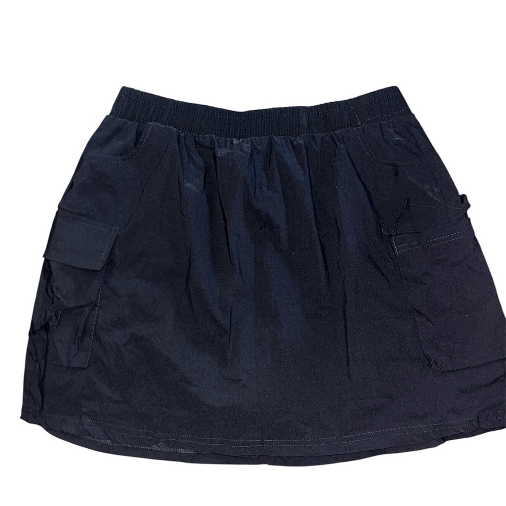 Black Cargo Mini Skirt
